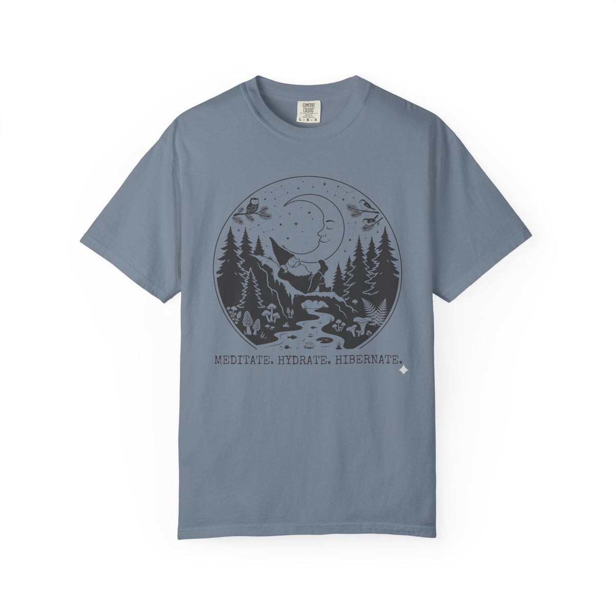Meditate Hydrate Hibernate Under the Moon  T-Shirt