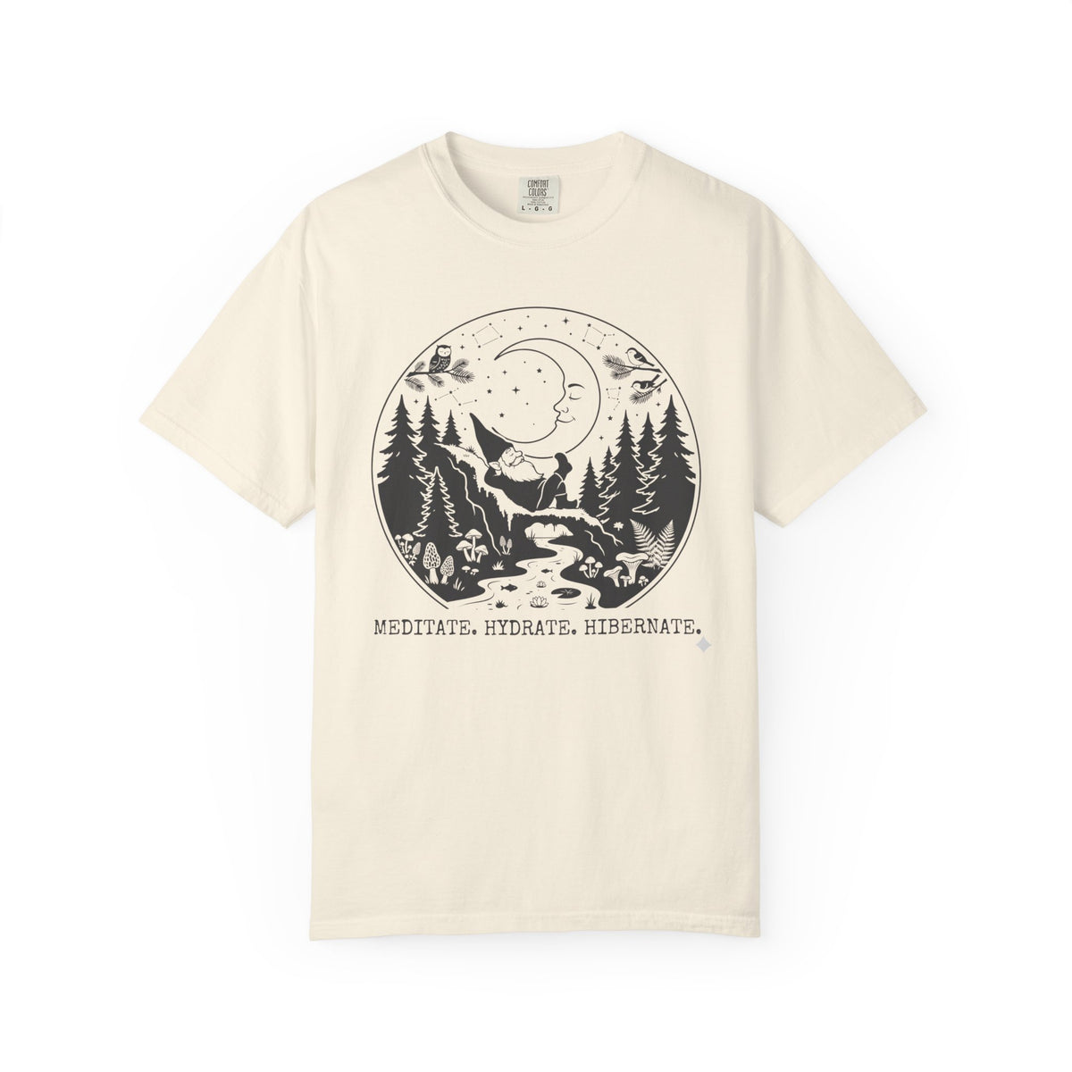 Meditate Hydrate Hibernate Under the Moon  T-Shirt