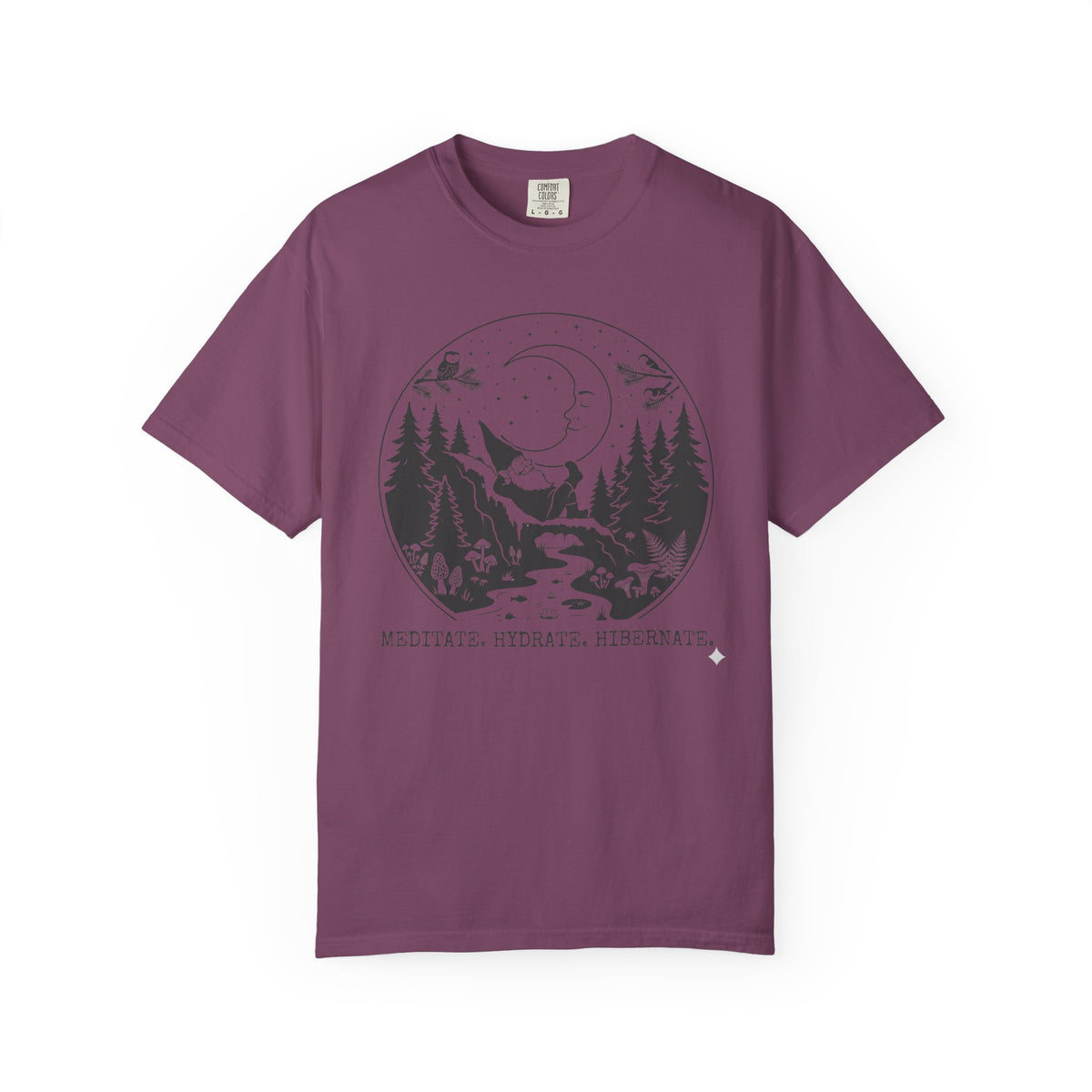 Meditate Hydrate Hibernate Under the Moon  T-Shirt
