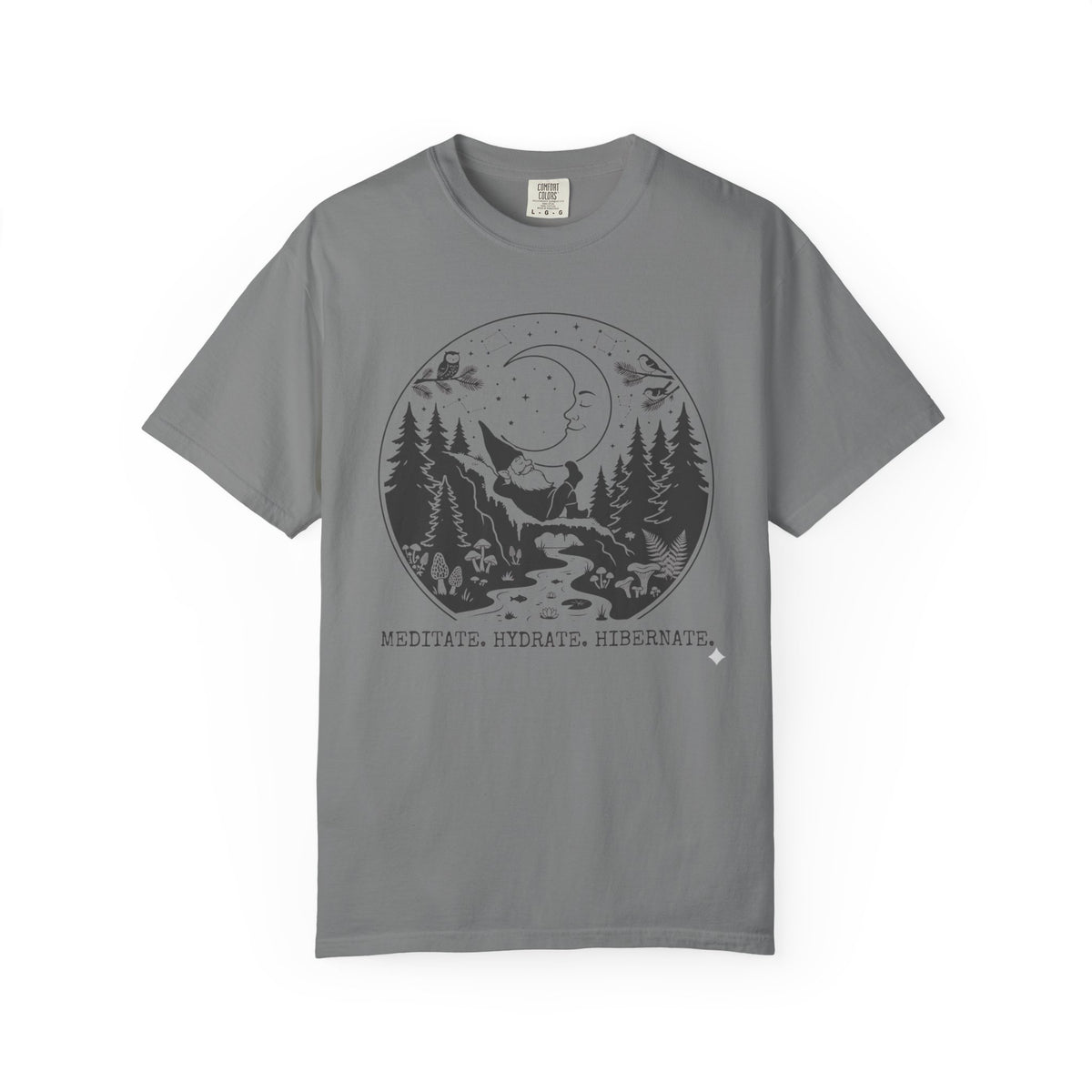 Meditate Hydrate Hibernate Under the Moon  T-Shirt