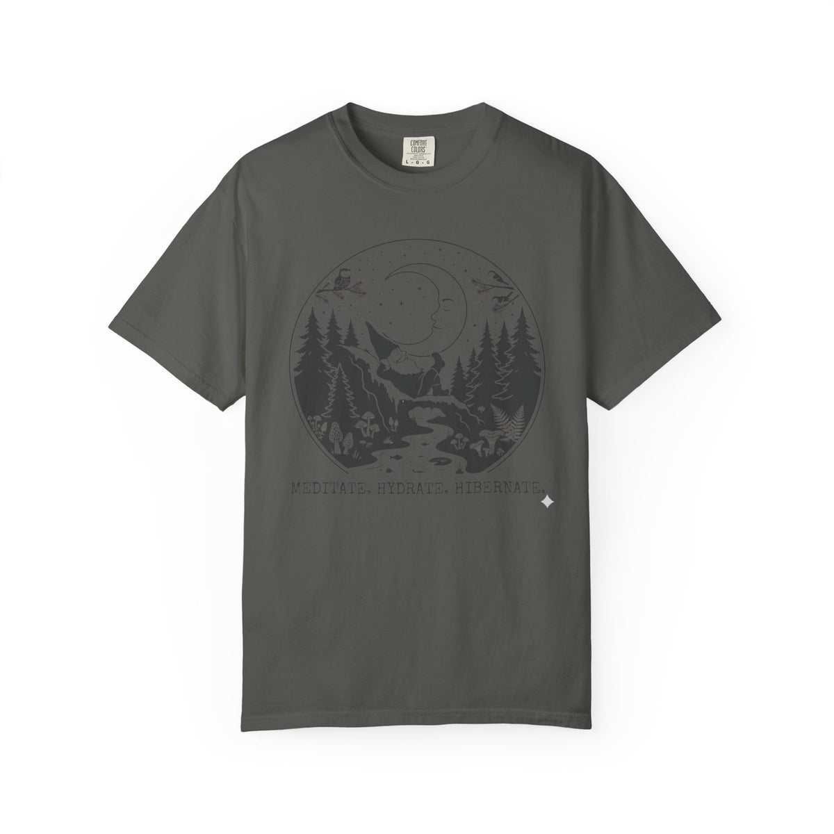 Meditate Hydrate Hibernate Under the Moon  T-Shirt