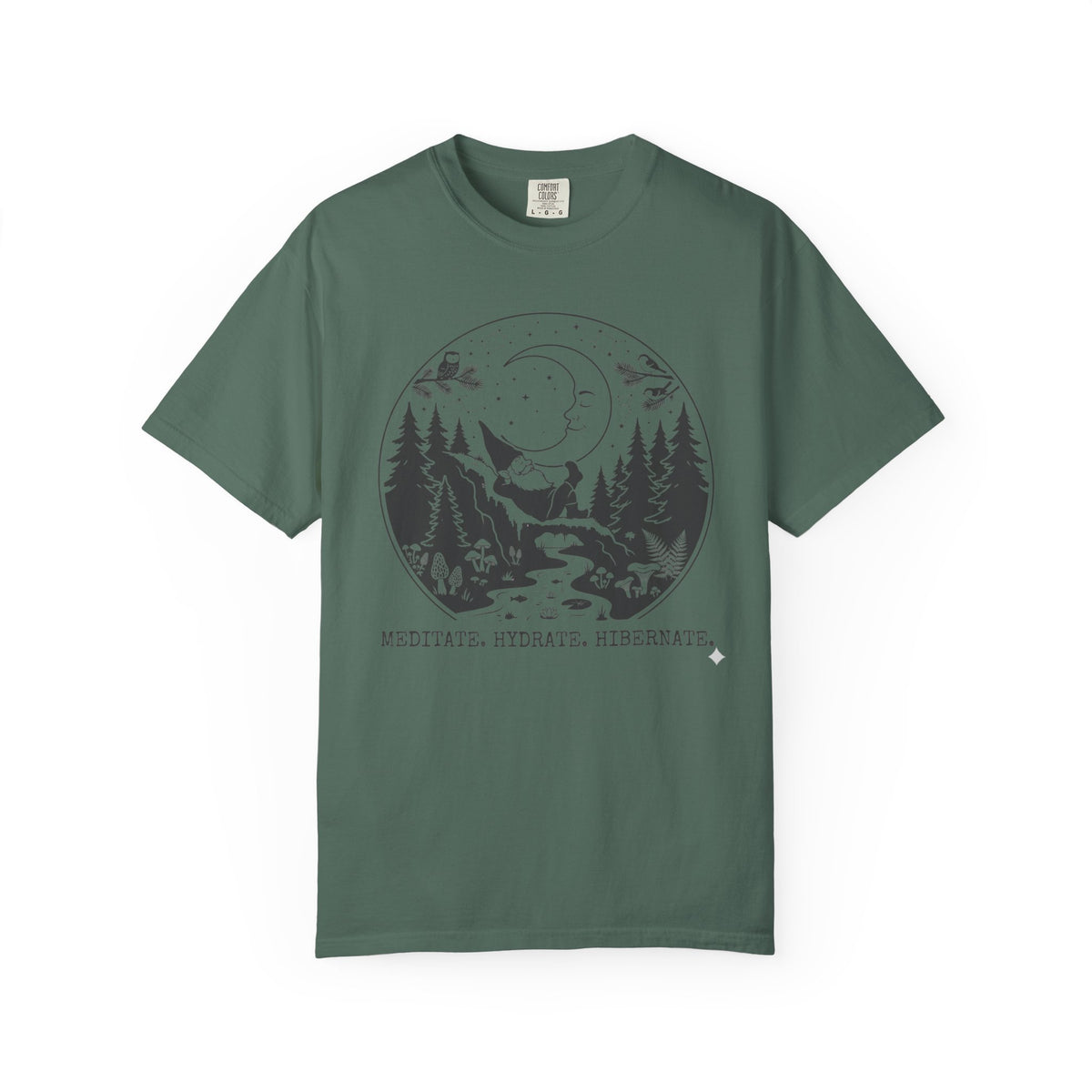 Meditate Hydrate Hibernate Under the Moon  T-Shirt
