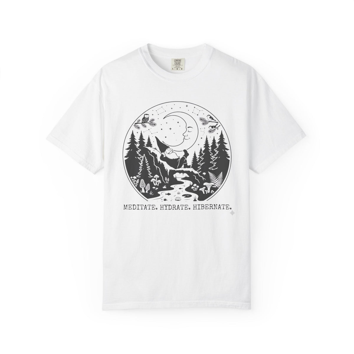 Meditate Hydrate Hibernate Under the Moon  T-Shirt